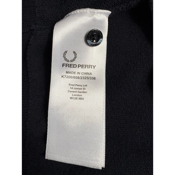 Fred Perry Knitted Tip Polo Shirt in Blue Granite XL Short Sleeve 100% Cotton - Picture 10 of 10